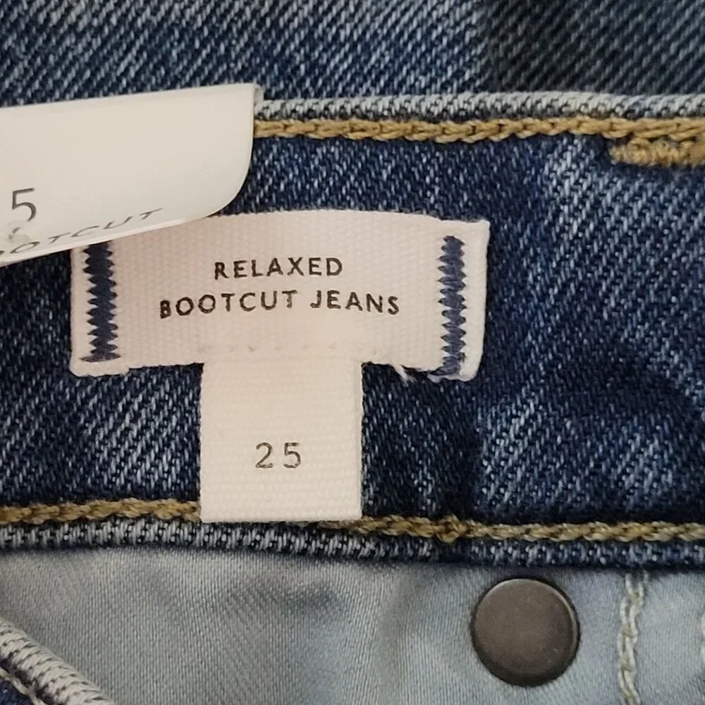Madewell Relaxed Bootcut Jeans Womens Size 25 Concho Wash High Rise Denim - Picture 7 of 10